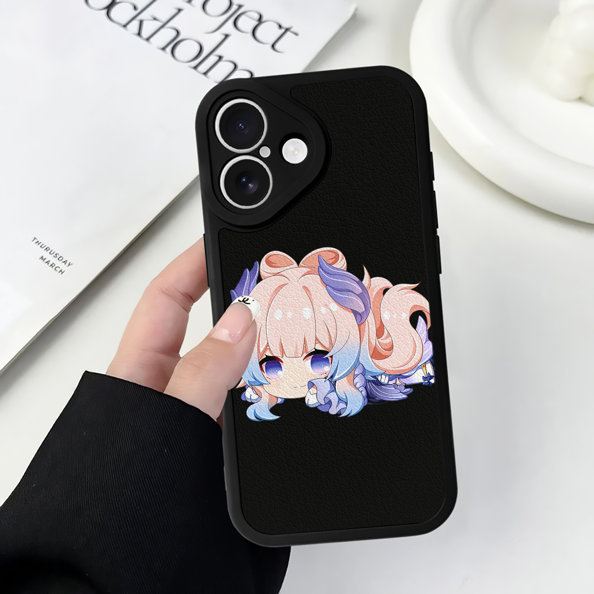 げんし神 珊瑚宮心海 サンゴノミヤ・ココミ genshin Sangonomiya Kokomi 【iPhone 16シリーズ対応】シリコンスマホケース（レザー調） 材質：シリコン